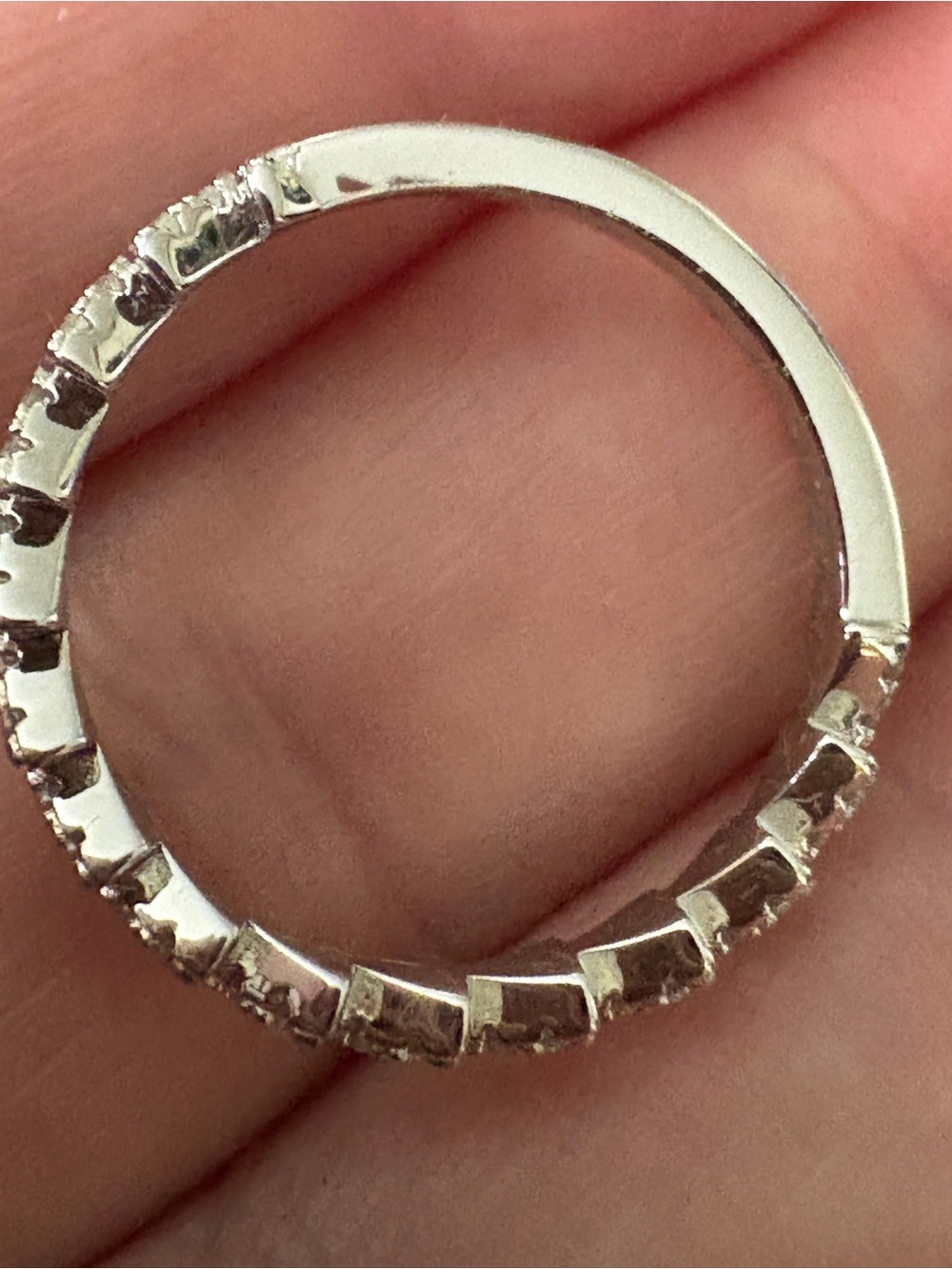 Moissanite Diamond Sterling Silver Band Size 8 With Box - Picture 2 of 8
